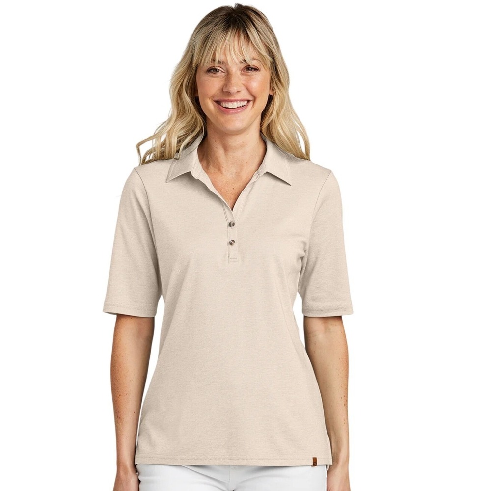 Travis Mathew Women's Short-Sleeve Polo in Beige